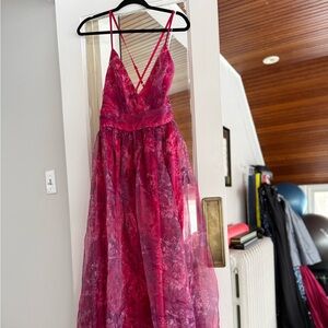 Lulu's Vibrant Pink Floral Dress